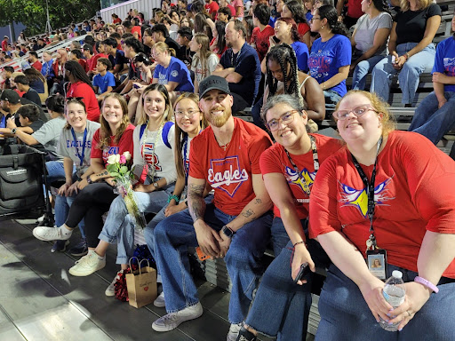 This is a staff picture sent into the “You’re Our Hero” campaign by Mrs. Ford-Loyd on Homecoming 2024.
Left to right:  Ms. Moore, Ms. Owens, Ms. Hiempel, Ms. Ton Nu, Mr. Cordray, Ms. Isern, and Mrs. Ford-Loyd 